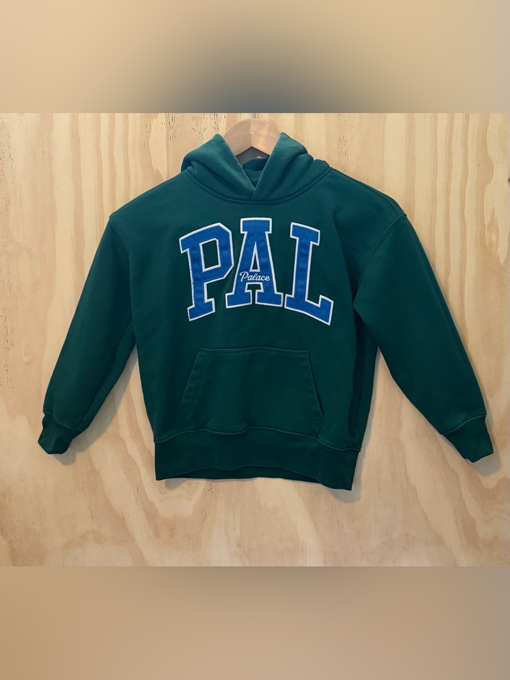 Gap x Palace Skateboards Hoodie Green Rain Forest Fleece Streetwear Kids Small